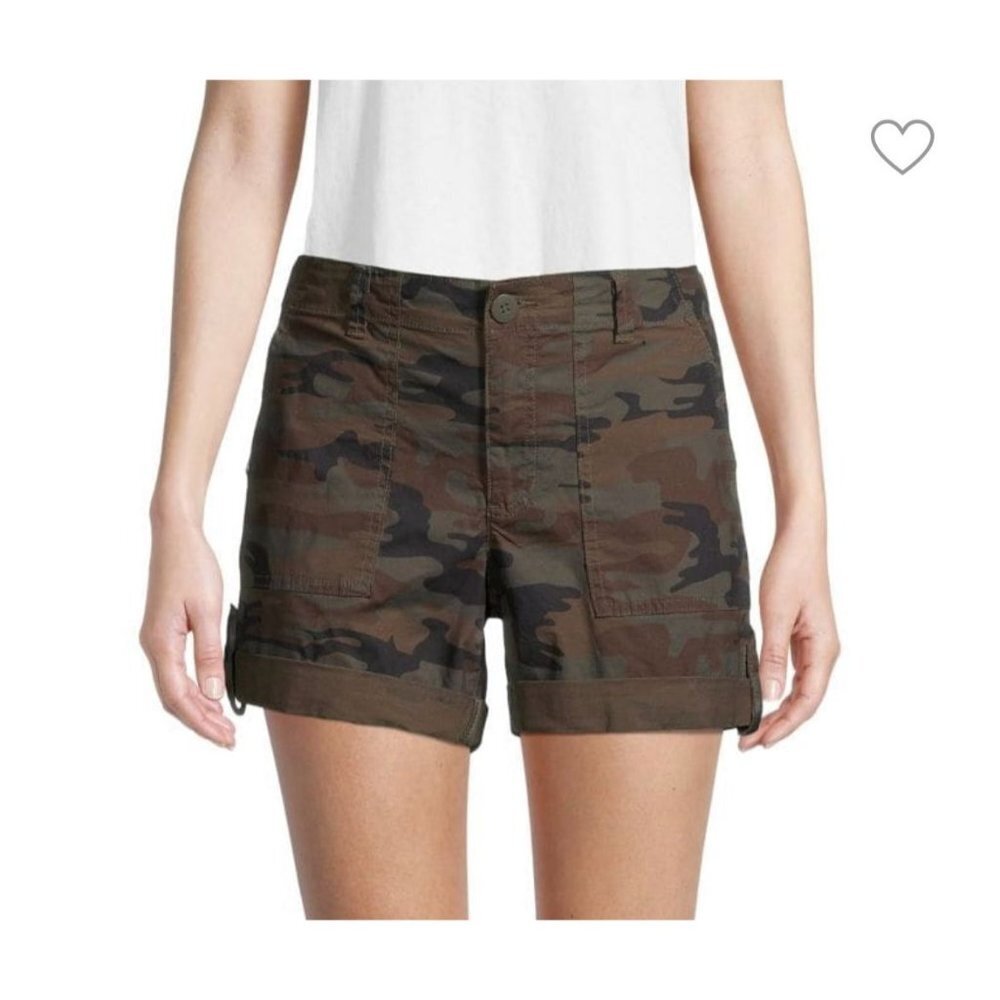 Sanctuary Squad Camo Shorts Cotton Blend Brown Green Size 27